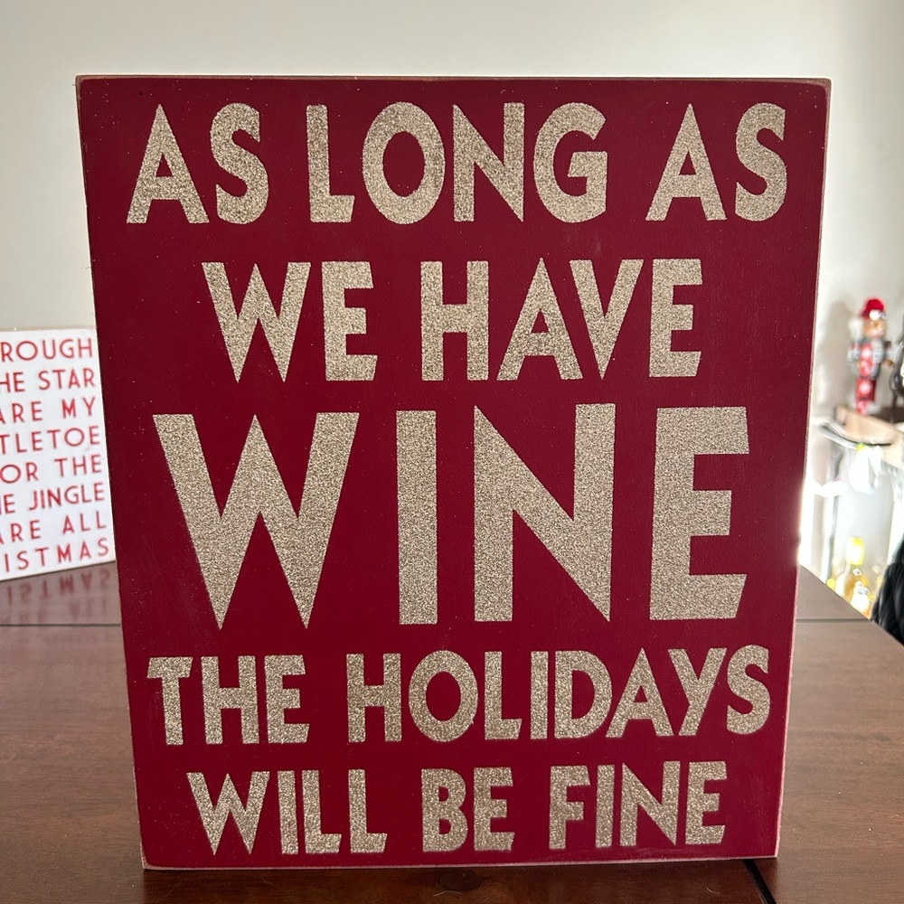 Kohl's Festive Red and Gold Wine Sign